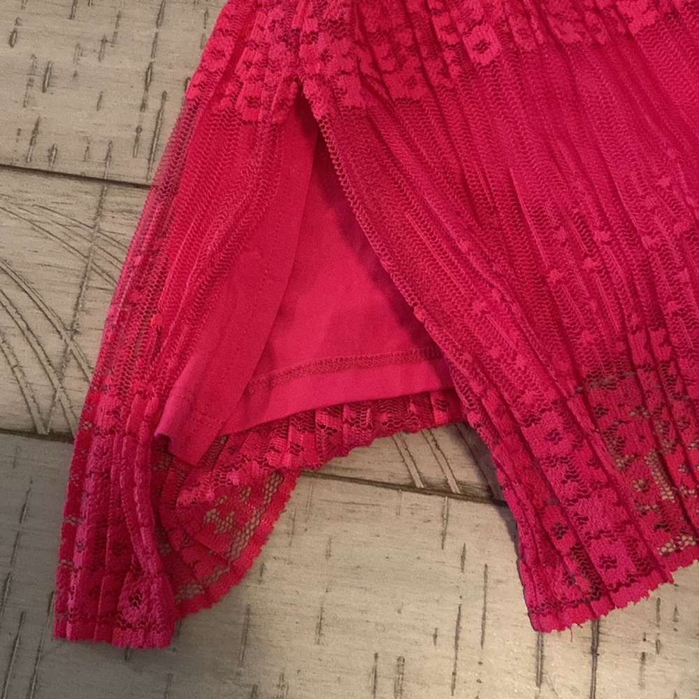 LOGO by Lori Goldstein Rayon 230 Dress Broomstick Lace Wild Berry Small Petite - Picture 13 of 15